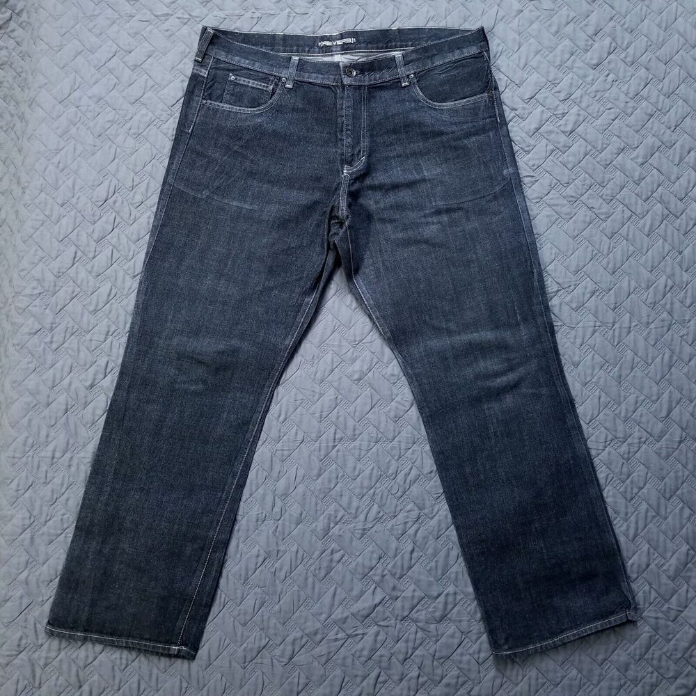 Reverb Jeans Mens 40x32 Black Regular Straight‎ Dark Wash American Denim